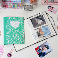 Kompositionsheft 6 O-Ring-Ordner Mini Instax Kpop Fotoalbum mit Gummiband