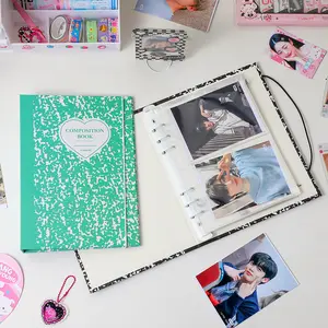 Buku komposisi 6 O ring binder mini, album foto instax dengan band elastis