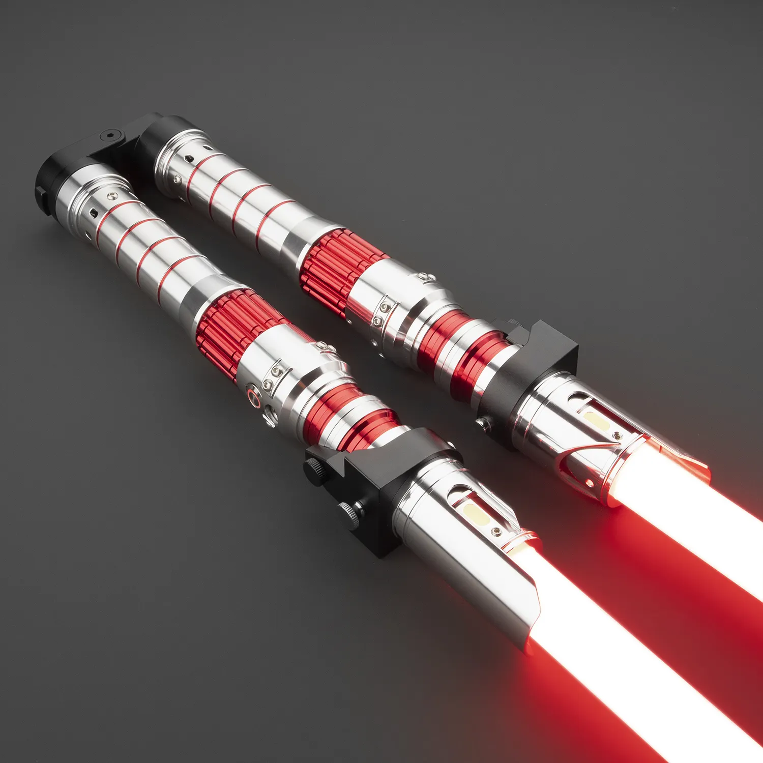 Sabre de Star Wars, sabre de raios escuros, duelos pesados e mudança infinita de cores, blaster, lock-up, espada de duas pontas, 2 peças