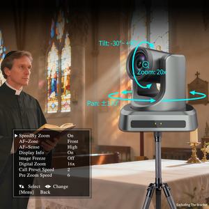 20x 4K Ultra HD Otomatik Takipli PTZ Konferans Kamerası, Video Toplantıları, Canlı Yayınlar, Uzaktan Eğitim için Yapay Zeka Çerçevelendirme Özelliğiyle - Product Image 2