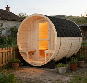 White Pine Outdoor Barrel Sauna 4-6 Person Traditional Finnish Steam Room for Garden - Product Image 1