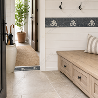 Carrelage moderne en mosaïque de marbre Motif floral Bordure en pierre pour mur intérieur Caractéristique du parquet pour mur ou sol de la salle de bain