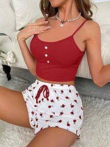Nueva Ropa de Dormir para Mujer, Ropa de Casa, Camisola Estampada con Pantalones Cortos, Conjunto Casual y Sexy con Rayas, Transpirable y Ecológico de Dos Piezas 3D - Product Image 5