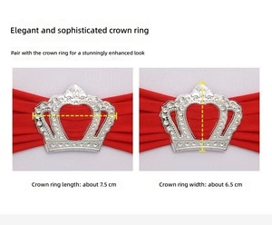 Housse de chaise en spandex de qualité supérieure avec boucle couronne, bande élastique universelle pour chaise, nœud sans attache pour la décoration de mariages, banquets et événements - Product Image 3