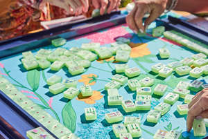 Tuiles de Mahjong de Luxe à Finition Perle Verte Matcha - Édition Designer « Garden Light », Ensemble de Jeu Personnalisé Portable - Product Image 6
