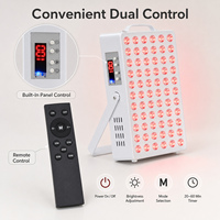Panel Terapi Cahaya Merah RedThera 60 LED Dual-Chip, Panel Terapi Cahaya Inframerah 300W dengan Remote Control