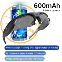 Caméra sportive WiFi 2MP 1080p, lunettes de soleil avec carte MicroSD, UV400, caméra vidéo portable mains libres pour le cyclisme et les sports de plein air