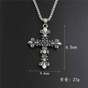 Collar de Cadena con Colgante Simple de Cruz Llamazante, Estilo Hip Hop, Marca de Moda, para Hombre y Mujer, Estilo Retro - Product Image 6