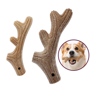 Juguete de asta de ciervo marrón indestructible y resistente Zturn para perros, alivia el aburrimiento, para jugar solo, mordedor para Corgi y Border <span class=keywords><strong>Collie</strong></span> - Product Image 2