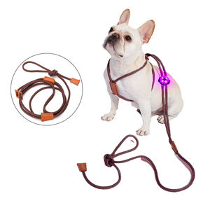 Tali hewan peliharaan 2 dalam 1, aksesori hewan peliharaan tali nilon panjang rompi timbal tali anjing dapat disesuaikan dan Harness Set untuk anjing kecil sedang besar - Product Image 1