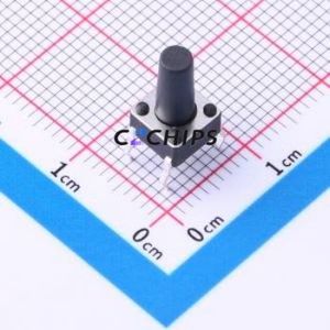 TSD001B11026A Tactile Switch Through hole Component (THT)-4P,6x6mm Switch Round Button 2.6N Through Hole 6mm - Product Image 1