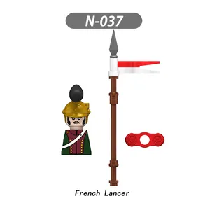Medieval Military Figures French Lancer Uhlans Knights Building Blocks Weapon Roman Sword Accessories Toys for children gifts