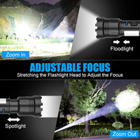 Lot de 2 lampes de poche LED haute luminosité avec lumière latérale magnétique COB, 7 modes, zoom, rechargeable par Type-C, lampe de secours