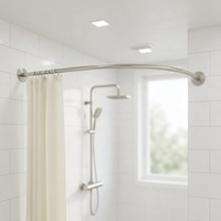 Tringles de Douche Courbées en Alliage d'Aluminium de Haute Qualité, Antirouille, Réglables pour Baignoire