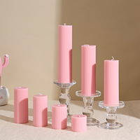 Bougies Pilier Côtelées Hautes Parfumées à la Freesia en Cire de Soja – Idéales pour Mariage, Chambre, Anniversaire, Saint-Valentin