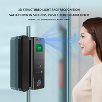 Cerradura Inteligente para Puerta de Vidrio de Aluminio con Reconocimiento Facial WIFI TUYA, con Huella Dactilar, Código, Llave, Control Remoto y Almacenamiento en la Nube