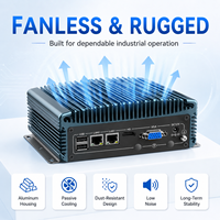 Mini PC Compacto Silencioso con Doble Pantalla, LAN, USB, COM y Audio para Controlador de Kiosco Gateway, Compatible con Windows y Linux