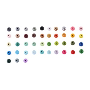 Bola de madera unisex producida en fábrica con joya de cuero para niños de color y agujero - Product Image 6