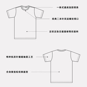 T-shirt da uomo a maniche corte in cotone pettinato pesante 270GSM, vestibilità ampia stile vintage americano, per l'estate, all'ingrosso - Product Image 3
