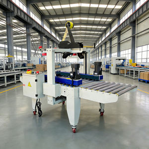 Selladora de Cajas Pequeñas Eléctrica Totalmente Automática, Máquina de Sellado Lateral con Cinta Superior e Inferior para Bebidas y Mariscos Frescos, Sellado en Frío para Cajas Pequeñas - Product Image 1