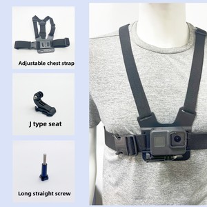 <span class=keywords><strong>Harnais</strong></span> de fixation sur la poitrine mains libres pour caméras d'action avec sangles réglables pour l'enregistrement POV et les sports de plein air - Product Image 1