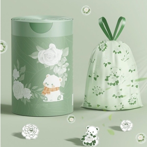 Oem סופרמרקט נייד פה פלסטיק משולבת שקית אשפה מודפסת שרוך לא לקרוע סגירה אוטומטית-עבור משק הבית - Product Image 6