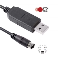 Cable USB RS232 FTDI FT232RL, Cable USB RS232 a Mini Din de 4 Pines/6 Pines/8 Pines Macho para Conexión de Temma a PC, USB-TRS02320