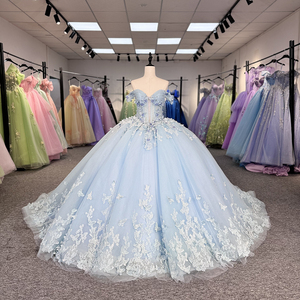 Jancember 6771 Modern Off Shoulder Pearls <b>Butterfly</b> Quinceanera Dresses for Girls - Product Image 1