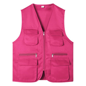 Gilet de travail multi-poches orange taille L en polyester, gilet tactique pour le travail - Product Image 4