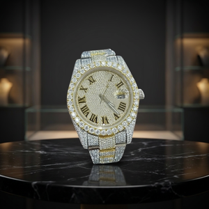 Montre de luxe pour homme, neuve, directement d'usine, avec boîtier en acier inoxydable, cadran en verre, diamants Moissanite VVS1, entièrement sertie, écologique, étanche 10 bars - Product Image 3
