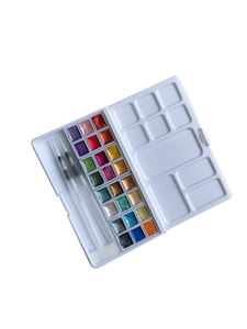Peinture aquarelle métallique solide en 12/24/36 couleurs, aquarelle métallique, boîte en fer métallique, peinture aquarelle demi-plateau - Product Image 4
