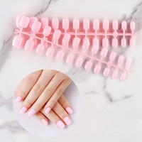 Lot de 24 faux ongles véganes tendance en ABS à presser, courts et ronds, 40 couleurs, à retirer par trempage