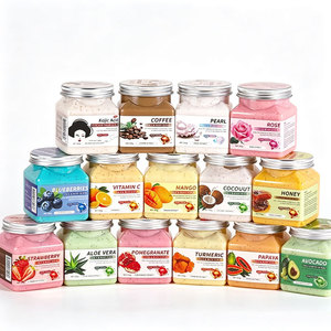 Gommage Visage et <span class=keywords><strong>Corps</strong></span> aux Fruits 350g – Exfoliant Doux, Lissant et Hydratant – Café, Rose, Curcuma, Aloès <span class=keywords><strong>Vera</strong></span> – Nettoyant Corporel OEM - Product Image 1