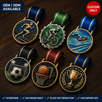 Collection de médailles sportives personnalisées pour la natation et le basketball, médaille de récompense en métal avec ruban, logo personnalisé, finition OEM ODM