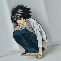 Accessoires de haute qualité Death Note L Lawliet Badge en métal Bijoux Artisanat Broche en alliage Épingles Anime