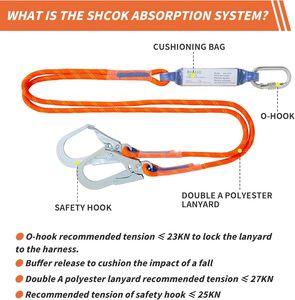 CITYCITY Harnais de sécurité anti-chute, kit complet de protection corporelle avec longe anti-choc intégrée - Product Image 4