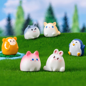 Mini figurines d'animaux en résine, miniatures, décorations de bureau, tigre, pingouin, lapin mignons, décorations de paysage, accessoires DIY - Product Image 2