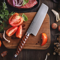 Ensemble de couteaux de cuisine en acier en poudre M390 personnalisé avec manche en bois de fer du désert de luxe 62 HRC