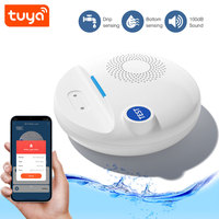 Détecteur de fuite d'eau intelligent Tuya WiFi avec alarme via application, détection de gouttelettes/éclaboussures, portée 10-20m, matériau ABS, résistant à l'eau, facile à installer