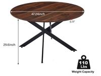 Meilleures ventes - Ensemble de table à manger ronde moderne 5 pièces avec 6 chaises en bois et revêtement en velours noir