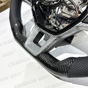 Volante de Coche de Fibra de Carbono con Cuero Perforado para Renault Megane <span class=keywords><strong>RS</strong></span> Megane 3 Megane 4 Matt, Venta Caliente de Fábrica - Product Image 4