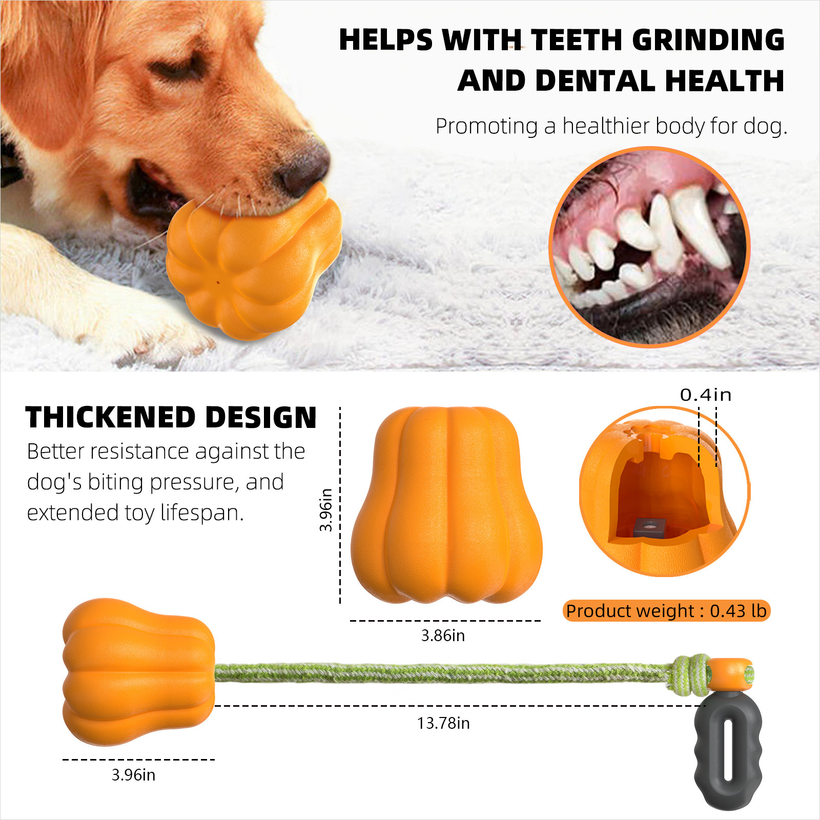 Interactive Tug-of-War Dog Chew Toy – Eco-Friendly Rubber & Suction Rope for Heavy Chewers - View 4