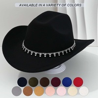Chapeau de cowboy en feutre blanc en gros avec franges en strass argentés pour enterrement de vie de jeune fille ou fête nuptiale