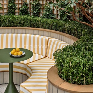 เก้าอี้ไม้สักแบบปรับแต่งได้เฟอร์นิเจอร์ชายหาดสระว่ายน้ำสวนกลางแจ้งพร้อมโฟมและผ้าลายทาง - Product Image 4