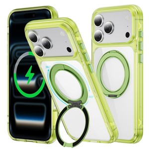 Coque transparente Senyork de haute qualité avec support magnétique rotatif à 360° pour iPhone 17 Pro, 16 Plus, 15 - Product Image 1