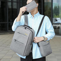 Sac à dos portable grande capacité personnalisable pour ordinateur portable, ensemble unisexe, tendance, avec empiècements, en polyester imperméable, fermeture éclair, pour usage quotidien