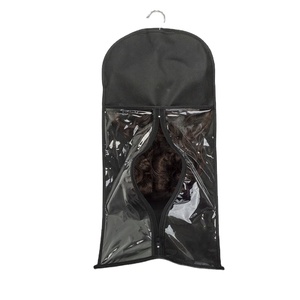 Sac de rangement pour perruques avec cintre, en non-tissé, avec fermeture éclair et fenêtre transparente pour perruques et extensions capillaires - Product Image 1
