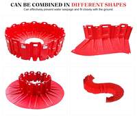 Barrière anti-inondation en ABS rouge en forme de L Qinxin, anti-corrosion, qualité supérieure, portable, fournitures de sécurité d'urgence, barrière contre les eaux inondées