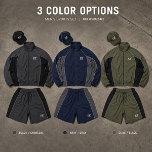 Conjunto Deportivo de 2 Piezas para <span class=keywords><strong>Hombre</strong></span>, Chaqueta Cortavientos y Pantalones Cortos, con Detalles en Nylon Transpirable, Fabricación Personalizada OEM al por Mayor - Product Image 3