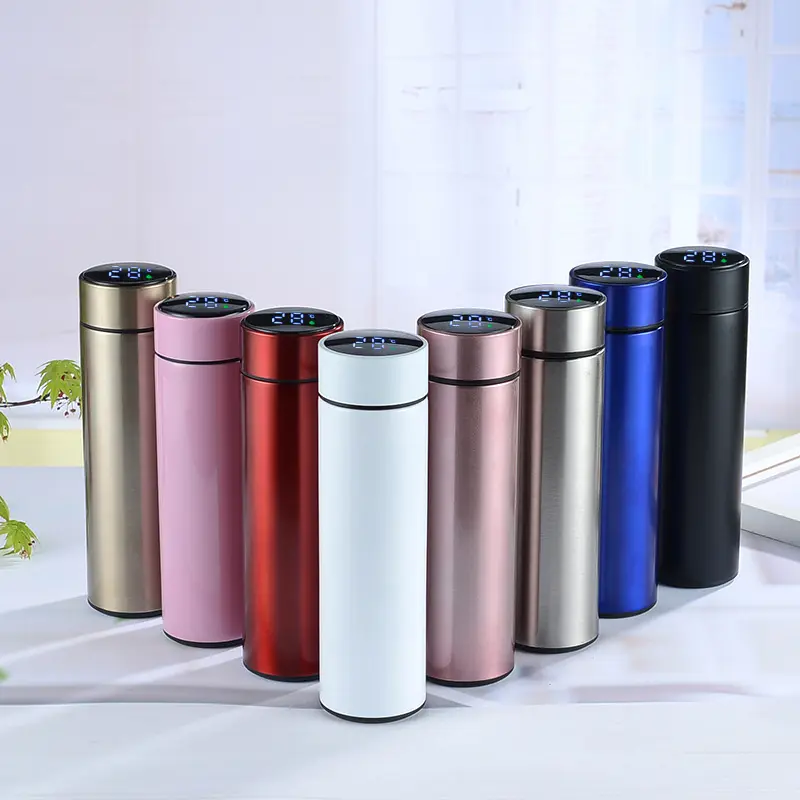 Seaygift stainless steel smart thermos temperature control vacuum flask insulated water bottle with reminder to drink water